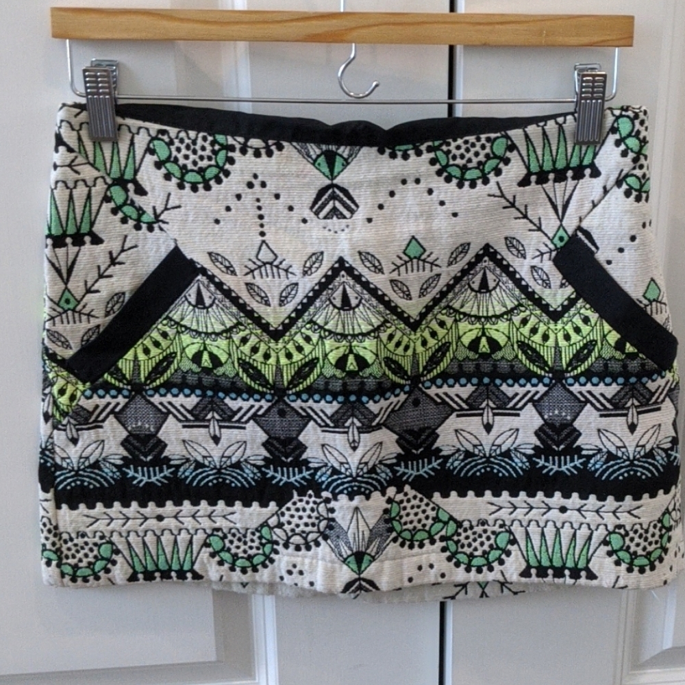 Topshop petite patterned mini skirt